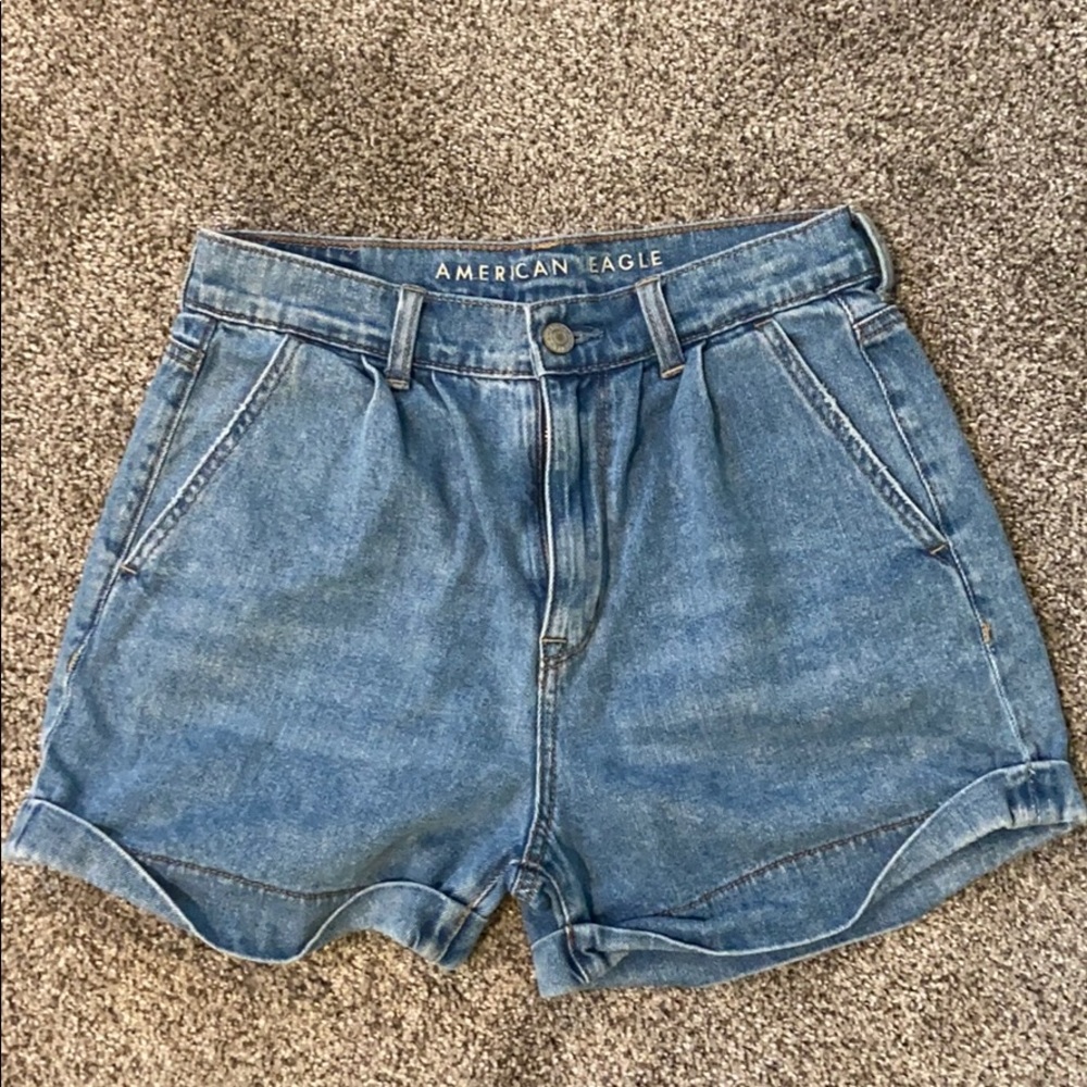 American Eagle Denim High Waisted Mom Shorts